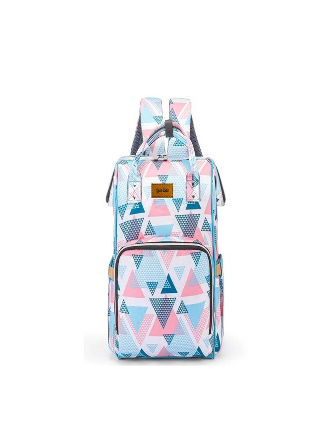 Laee cute Premium Diaper Bag for Mothers | Spacious Waterproof Backpack with Multiple Pockets to Easily Organise Baby Essentials Diaper Backpack(Unicon Print) (Light blue) - Image 2