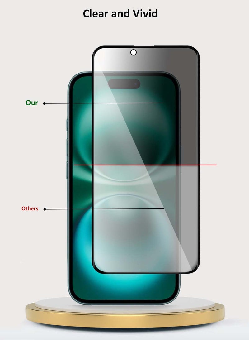 Wtech Apple iPhone 16 2024 Premium E2E Privacy Full Glue Full Cover Tempered Glass Screen Protector (MSGECP) - Clear/Black - Image 4