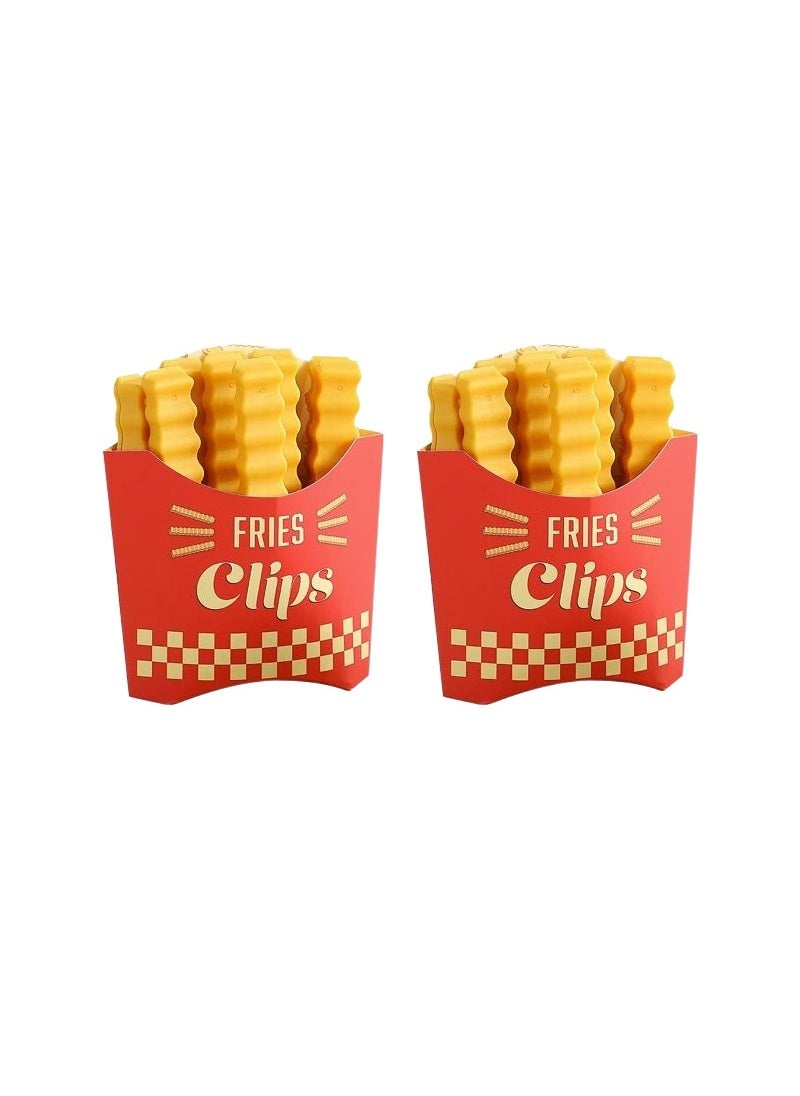 Generic - Creative Magnetic Seal Clips for Snack Bags 2 boxes of French fries clip [24 pieces including magnetic box]] - Image 1