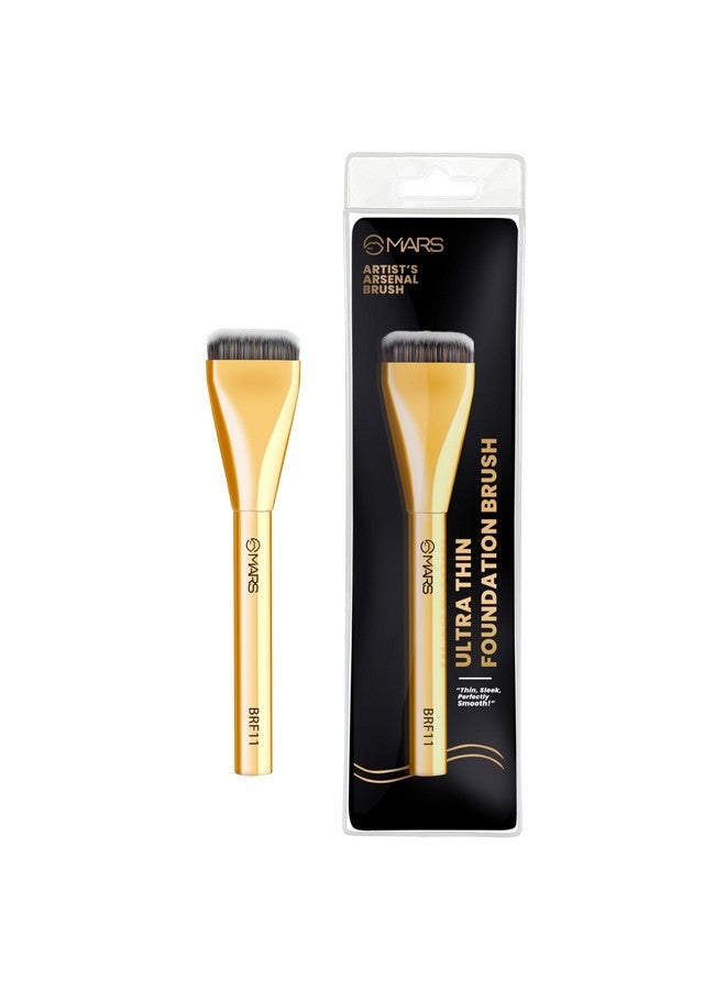 Mars Mars Artist'S Arsenal Ultra Thin Foundation Makeup Brush For Blending Liquid Foundation & Cream | Ultra Thin Bristles | Flawless Application | Sleek Design For Minimal Effort (Golden) - Image 2
