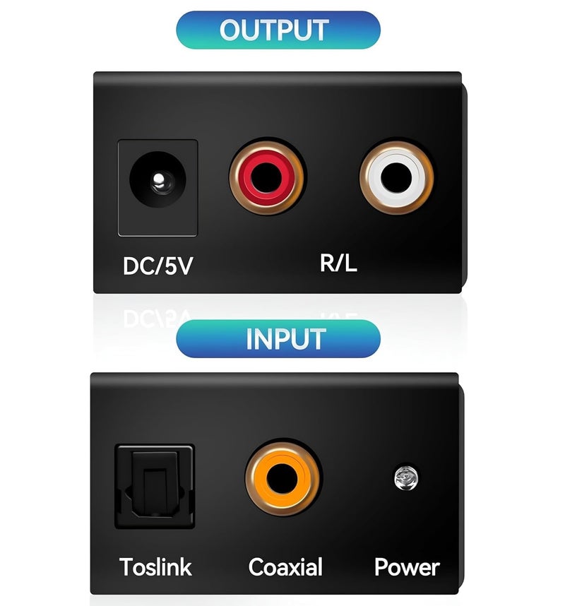 VOOCME Digital to Analog Audio Converter DAC Digital SPDIF Optical to Analog L/R RCA Adapter Toslink Optical to 3.5mm Jack Adapter with Fiber Cable and USB Cable for PS3 HD DVD PS4 Amp TV Home Cinema - Image 3