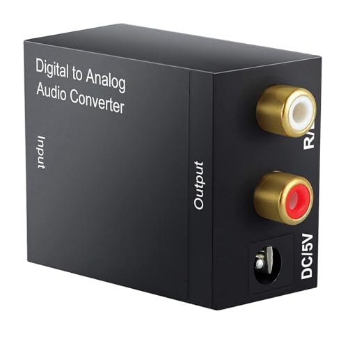 VOOCME Digital to Analog Audio Converter DAC Digital SPDIF Optical to Analog L/R RCA Adapter Toslink Optical to 3.5mm Jack Adapter with Fiber Cable and USB Cable for PS3 HD DVD PS4 Amp TV Home Cinema - Image 1