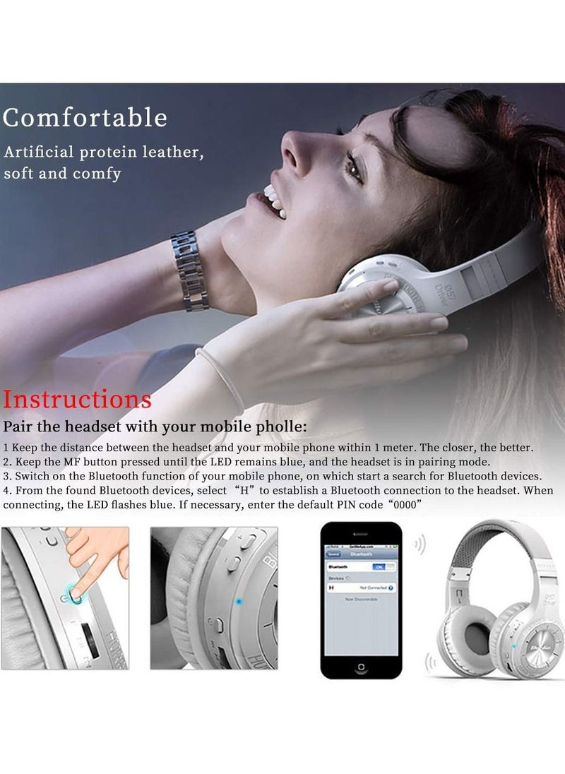 Bluedio - Bluedio HT Turbine Wireless Bluetooth 5.0 Stereo Headphones with Mic White - Image 1