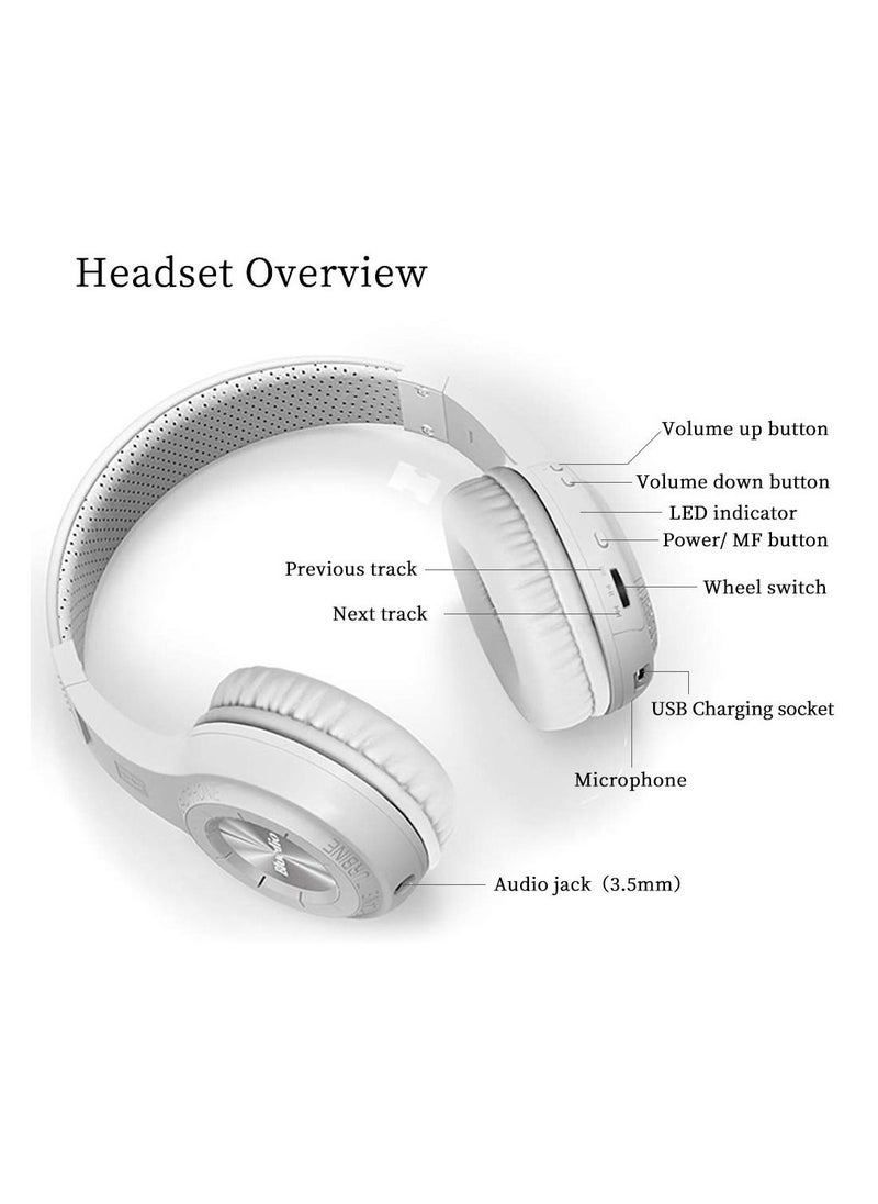 Bluedio - Bluedio HT Turbine Wireless Bluetooth 5.0 Stereo Headphones with Mic White - Image 1