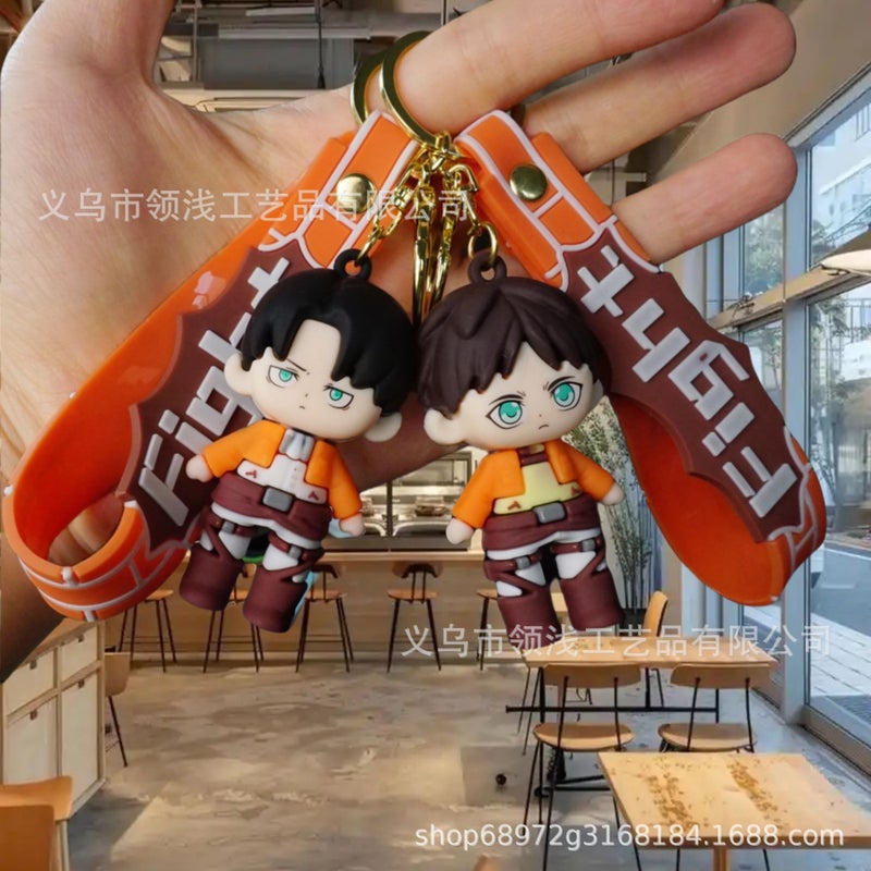 New Anime Attack On Titan Keychain Bag Pendant Cute Couple Pendant Car Keychain Ornaments - Image 5