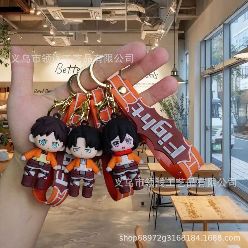 New Anime Attack On Titan Keychain Bag Pendant Cute Couple Pendant Car Keychain Ornaments - Image 3