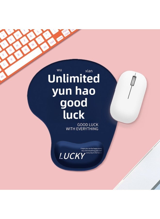 Comfortable Simple Cartoon Series Silicone Wrist Rest Mouse Pad Office Gaming Anti-slip Desk Mat Wrist Support Hand Rest Pad-Color:Color Map Opp Packaging-Pattern:CW006-Unlimited Luck - Image 1