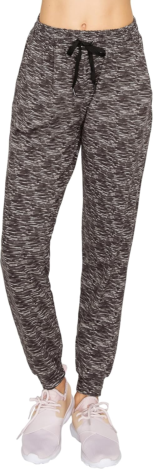 ALWAYS Womens Fleece Jogger Pants  Premium Soft Winter Warm Sweatpants Space Dye Black L - Image 3