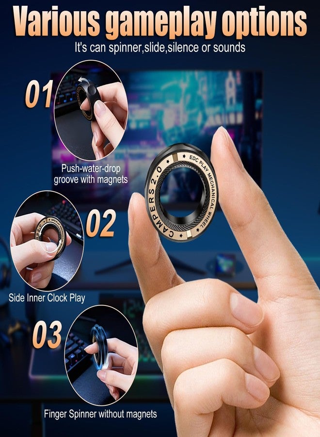 7JI Fidget Spinner Ring for Stress Relief,Adjustable Magnetic Stainless Steel EDC Toy with Relaxing Sounds,ADHD Anxiety Relief,Ideal for Adults Teens Office Work & Unique Gifts - Image 4