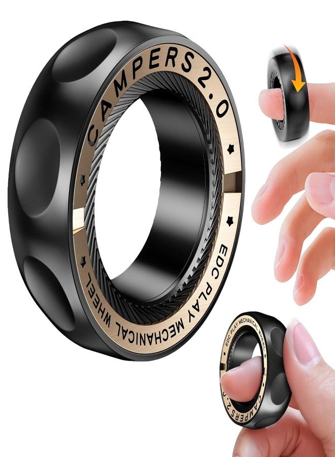 7JI Fidget Spinner Ring for Stress Relief,Adjustable Magnetic Stainless Steel EDC Toy with Relaxing Sounds,ADHD Anxiety Relief,Ideal for Adults Teens Office Work & Unique Gifts - Image 1