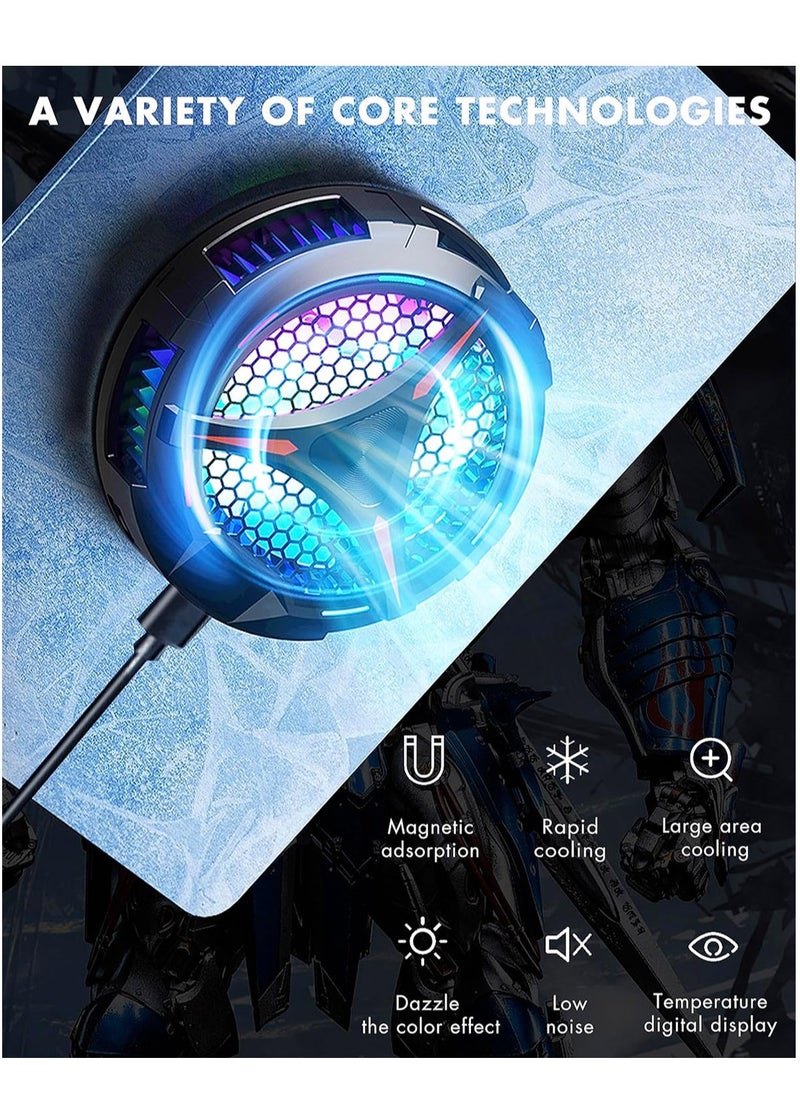 iPad Cooler,Magnetic Tablet Cooling Fan for ipad/Surface pro/Samsung Tab,Universal Radiator with Temperature Display for Mobile Gaming,Live Streaming