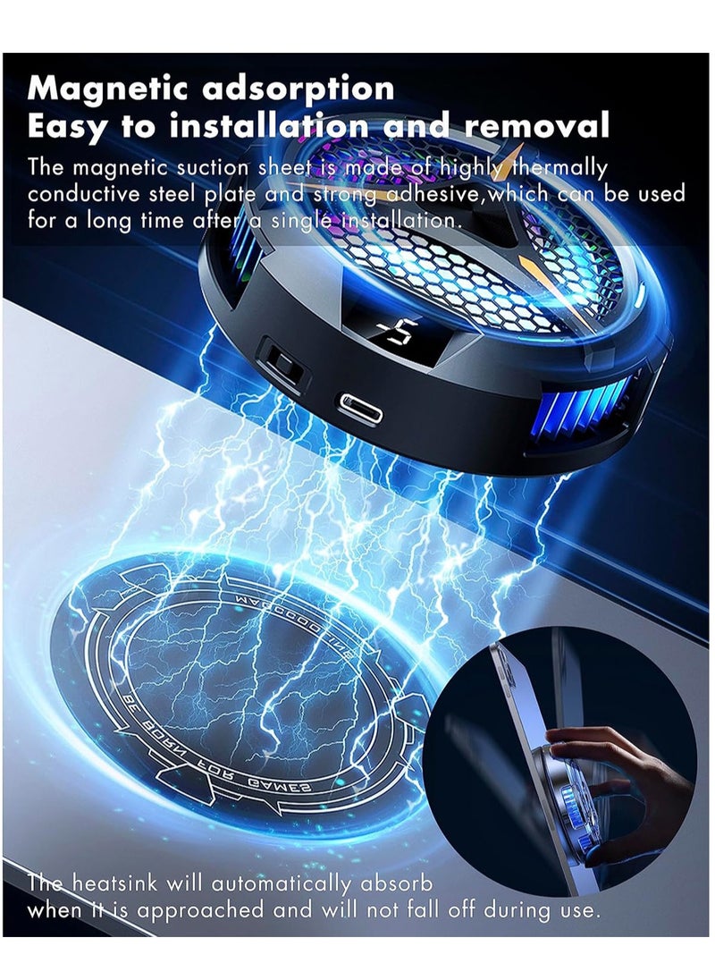 iPad Cooler,Magnetic Tablet Cooling Fan for ipad/Surface pro/Samsung Tab,Universal Radiator with Temperature Display for Mobile Gaming,Live Streaming
