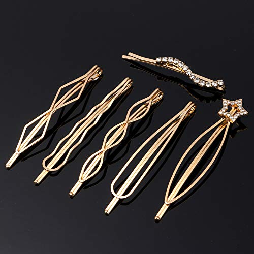 Folansy 20 Pieces Elegant Hair Barrettes Bridal Golden Metal Hair Clip Artificial Pearl Hair Pins and Clear Rhinestone Bobby Pin for Weddings Hair Accessories - Image 3