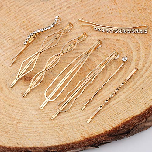 Folansy 20 Pieces Elegant Hair Barrettes Bridal Golden Metal Hair Clip Artificial Pearl Hair Pins and Clear Rhinestone Bobby Pin for Weddings Hair Accessories - Image 5
