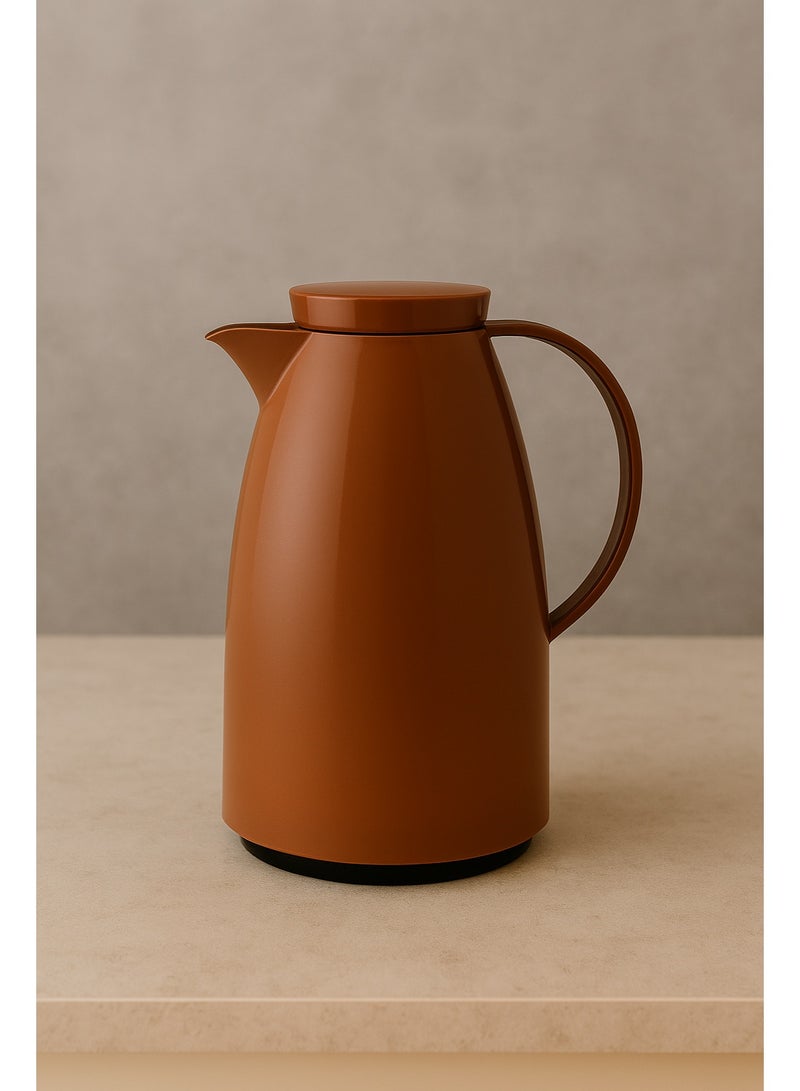 باصرة ترمس شاي باصرة بلون بني أنيق — سعة 1 لتر - Image 2