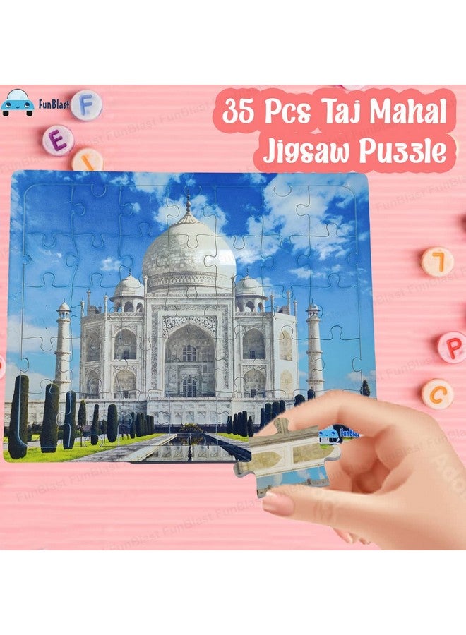 فنبلاست ألغاز فن بلاست للأطفال - 35 قطعة من ألغاز تاج محل للأطفال من عمر 3 إلى 5 سنوات، ألغاز من ألواح الأكريليك، ألغاز أرضية للأطفال، ألعاب ألغاز تعليمية (متعددة الألوان) - Image 3