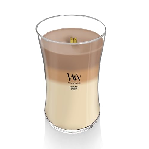 WoodWick Café Sweets Trilogy Holiday Candle Gifts for Women and Men, 21.5 oz Large Hourglass Trilogy Candle with Crackling Wick - Image 2