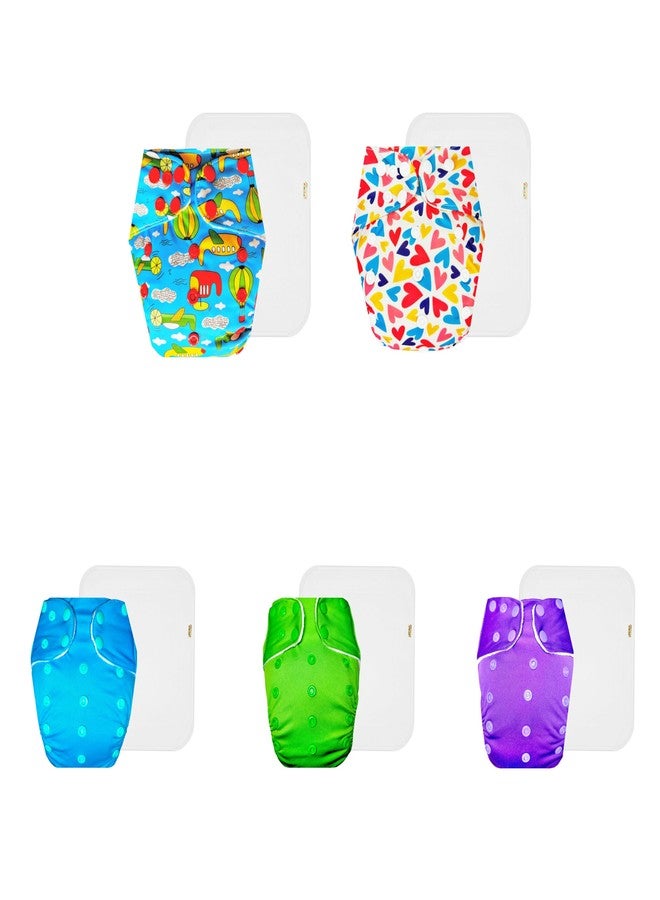 حفاضات دمبلدو القماشية الممتازة مع حشوة قطنية (عبوة من 5) | ناعمة ولطيفة | تسمح بمرور الهواء | سهلة التنظيف | مثالية للأطفال الصغار | من 3 أشهر إلى 3 سنوات | للجنسين - Image 1