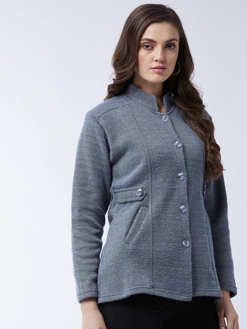 Pivl Women's Long Acrylic Blend Sweater for Winter_Grey_L||Winterwear|| - Image 5