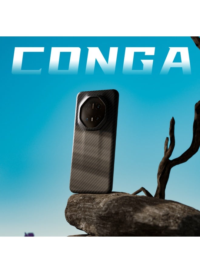 Conga Kevlar Aramid Fiber Protective Case For Huawei Mate 70 Rs, Full Coverage Ultra-Thin Hard Shell, Shockproof, Heat Dissipation, Black Fire - Image 2