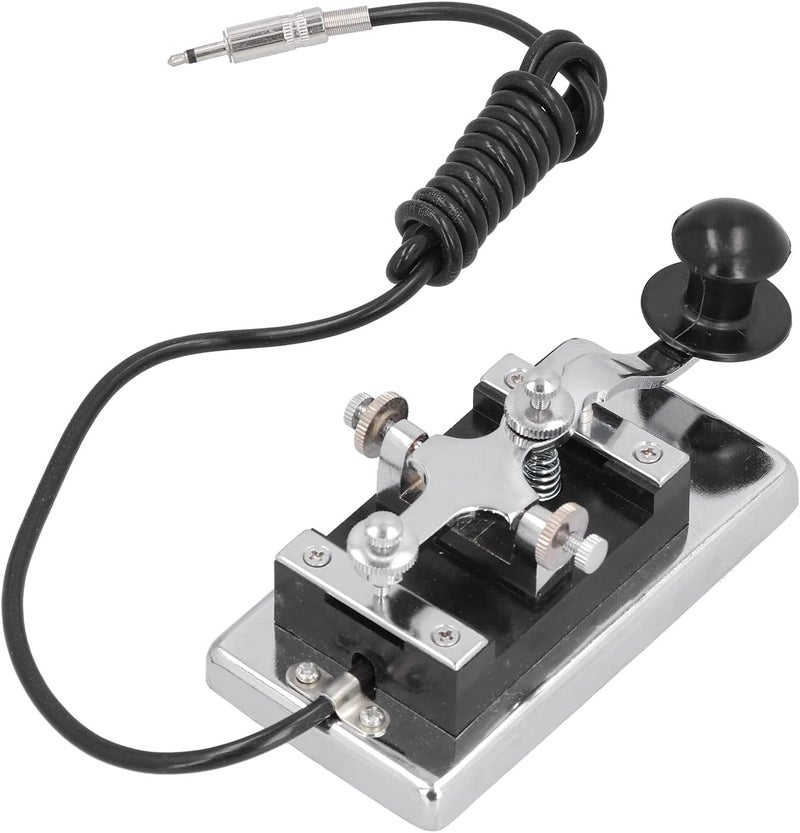 HY - K4 Morse Code CW Telegraph, Stainless Steel Hand Heavy Key Short Waves Communication Teaching Aids, Morse Code Key CW Telegraph for Physical Teaching - Image 1
