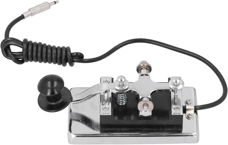 HY - K4 Morse Code CW Telegraph, Stainless Steel Hand Heavy Key Short Waves Communication Teaching Aids, Morse Code Key CW Telegraph for Physical Teaching - Image 5