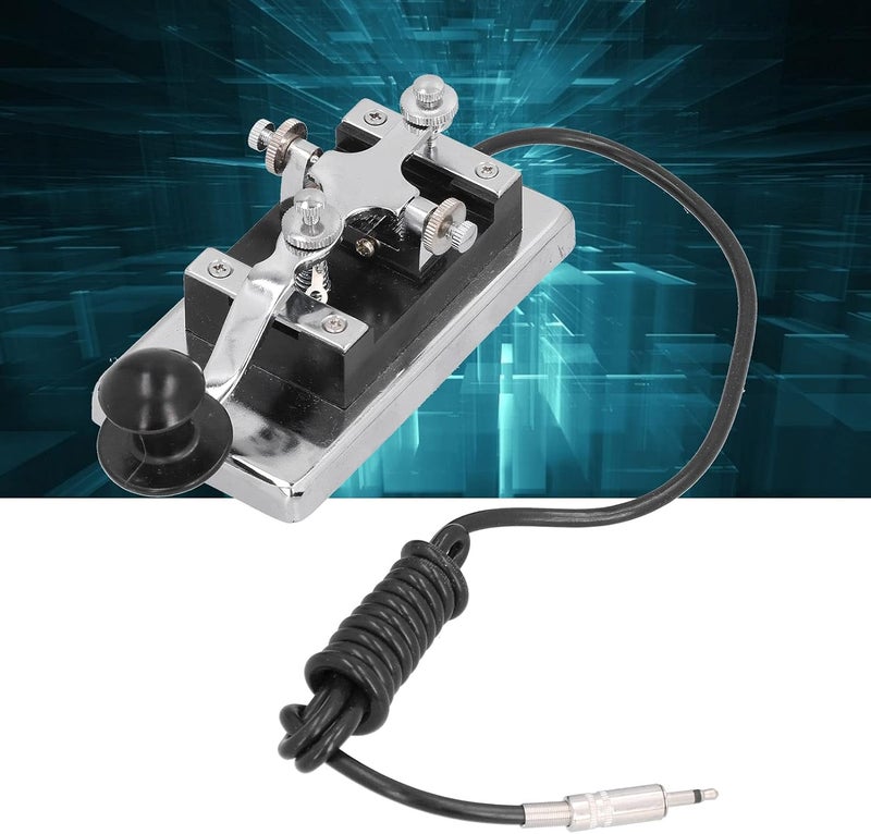 HY - K4 Morse Code CW Telegraph, Stainless Steel Hand Heavy Key Short Waves Communication Teaching Aids, Morse Code Key CW Telegraph for Physical Teaching - Image 4