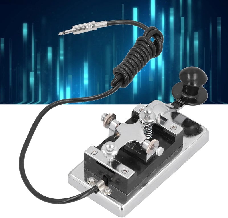 HY - K4 Morse Code CW Telegraph, Stainless Steel Hand Heavy Key Short Waves Communication Teaching Aids, Morse Code Key CW Telegraph for Physical Teaching - Image 3