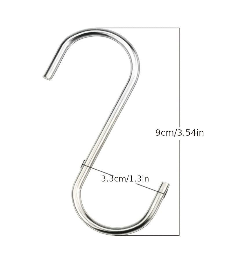Stainless Steel S Hooks 12pcs 7cm For Kitchen Bathroom Closet Organization - Image 4