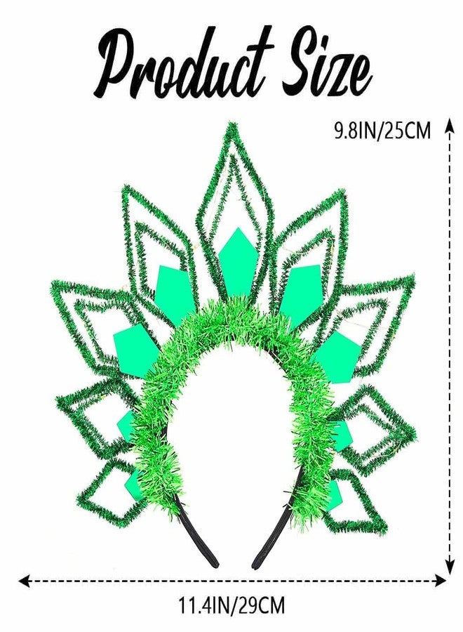 Zoestar Christmas LED Headband Glow Xmas Headbands New Year Party Light Up Crown Hair Accessories for Women(2 Green) - Image 4