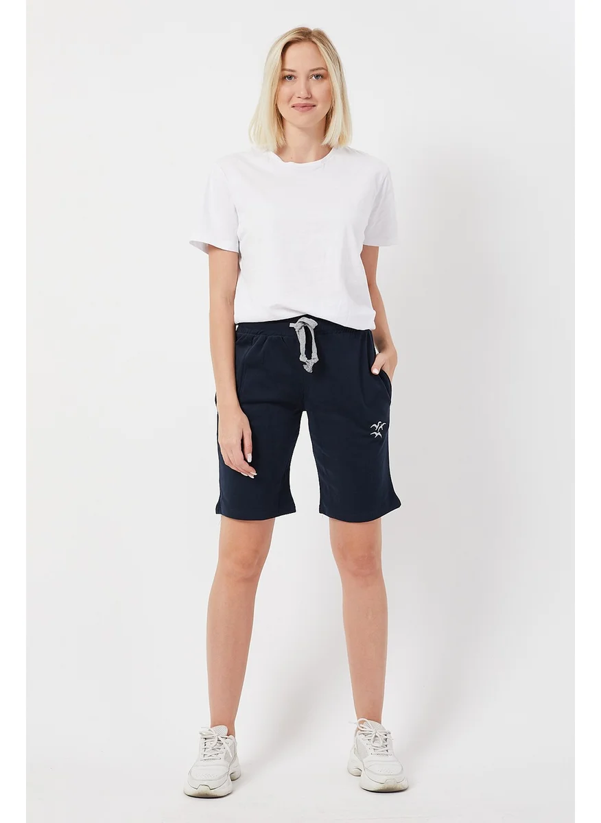 Twenty3 Women's Basic Long Knitted Shorts-Bermuda