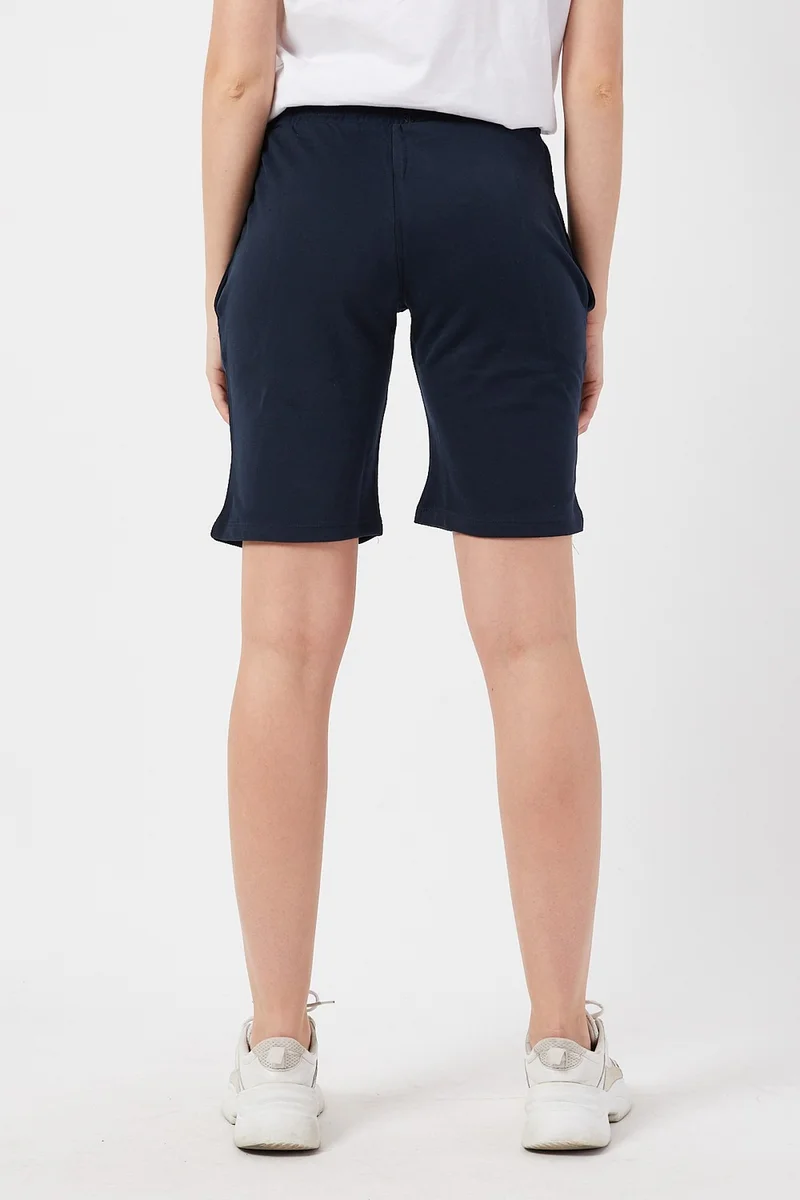 توينتي3 Women's Basic Long Knitted Shorts-Bermuda