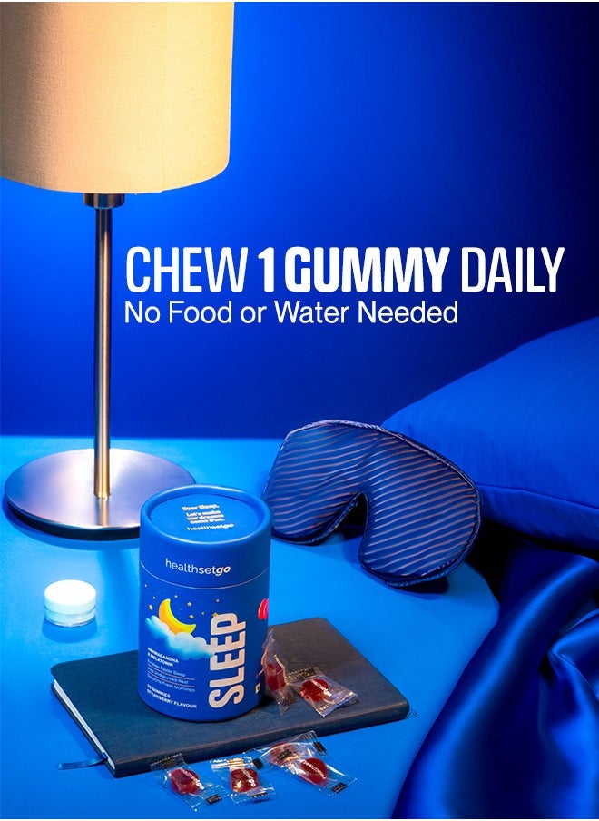 healthsetgo Sleep Aid Gummies Helps in Restful Sleep Eases Jet Lag Non Fabit Forming Strawberry Flavour Vegan, Gluten & Gelatin Free 30 Pack  - Image 5