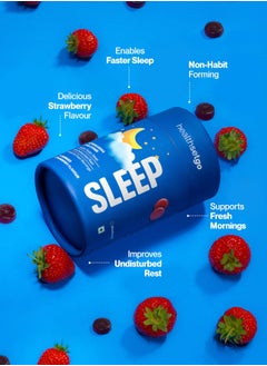 healthsetgo Sleep Aid Gummies Helps in Restful Sleep Eases Jet Lag Non Fabit Forming Strawberry Flavour Vegan, Gluten & Gelatin Free 30 Pack  - Image 2