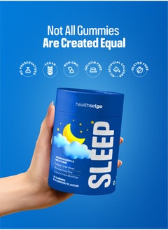 healthsetgo Sleep Aid Gummies Helps in Restful Sleep Eases Jet Lag Non Fabit Forming Strawberry Flavour Vegan, Gluten & Gelatin Free 30 Pack  - Image 4