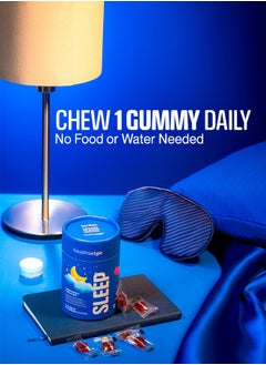 healthsetgo Sleep Aid Gummies Helps in Restful Sleep Eases Jet Lag Non Fabit Forming Strawberry Flavour Vegan, Gluten & Gelatin Free 30 Pack  - Image 5