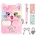PrinBarBee Cat Diary for Girls with Lock and KeysTieDye Fuzzy Journal for KidsHardcover Fluffy Locking Notebook for Writing and Drawing412 Year Old Girl Birthday A StarCat - Image 3