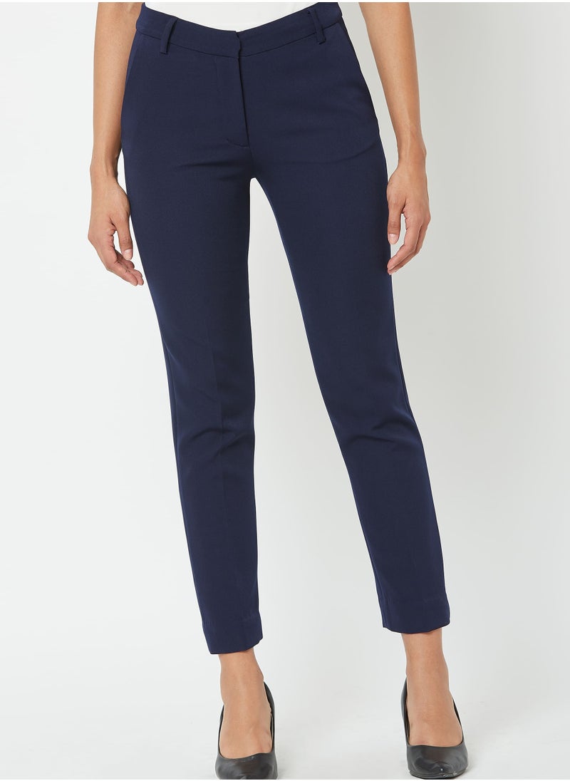 Salt Attire Women's Slim Fit Formal Trousers with Mid-Rise, Soft Moss Crepe Fabric, and Slant Pockets Ideal for All-Day Comfort and Versatile Office Style.  - Image 1