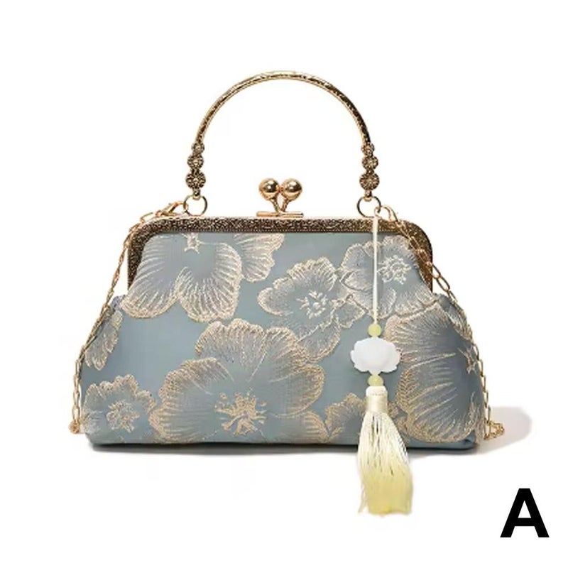 2024 Spring/Summer New Style Chinese Style Cheongsam Lock Chain Small Bag for Women, Versatile and Popular Shoulder/Crossbody Bag - Image 1