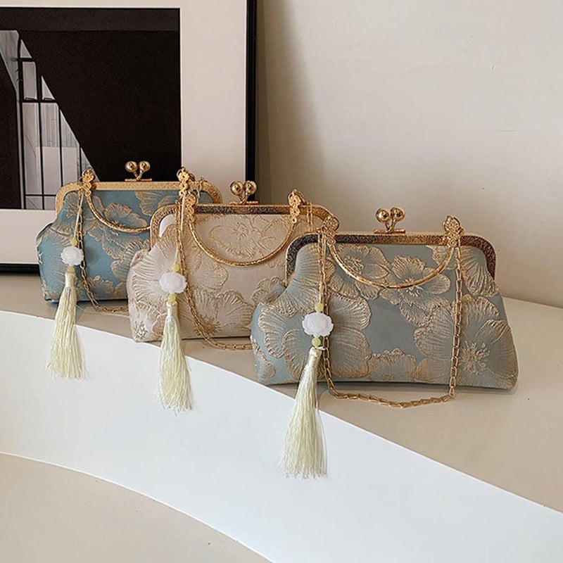 2024 Spring/Summer New Style Chinese Style Cheongsam Lock Chain Small Bag for Women, Versatile and Popular Shoulder/Crossbody Bag - Image 4