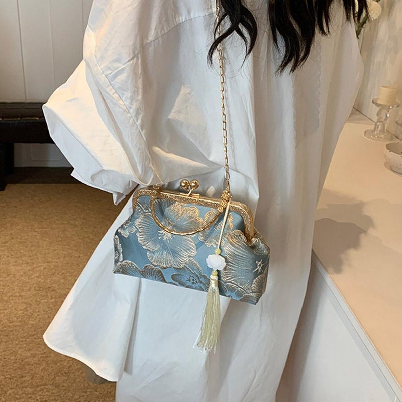 2024 Spring/Summer New Style Chinese Style Cheongsam Lock Chain Small Bag for Women, Versatile and Popular Shoulder/Crossbody Bag - Image 5