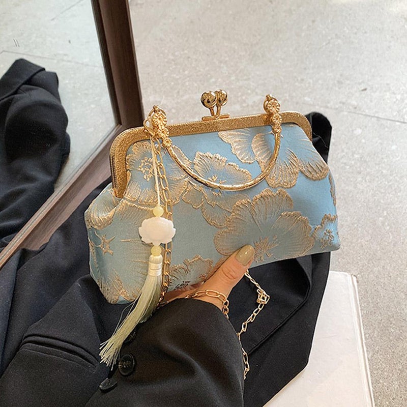 2024 Spring/Summer New Style Chinese Style Cheongsam Lock Chain Small Bag for Women, Versatile and Popular Shoulder/Crossbody Bag - Image 3
