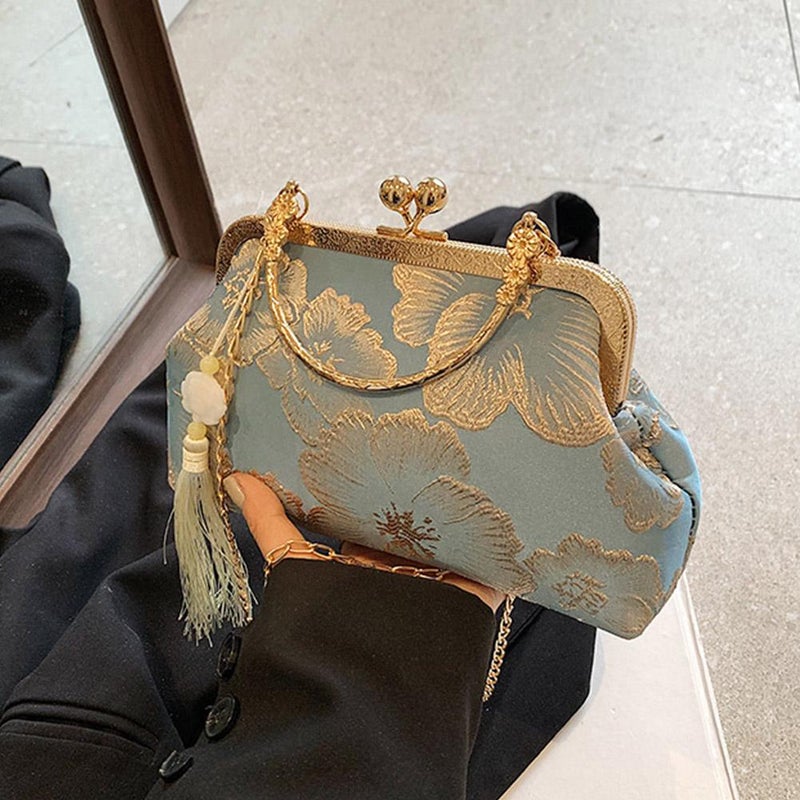 2024 Spring/Summer New Style Chinese Style Cheongsam Lock Chain Small Bag for Women, Versatile and Popular Shoulder/Crossbody Bag - Image 2
