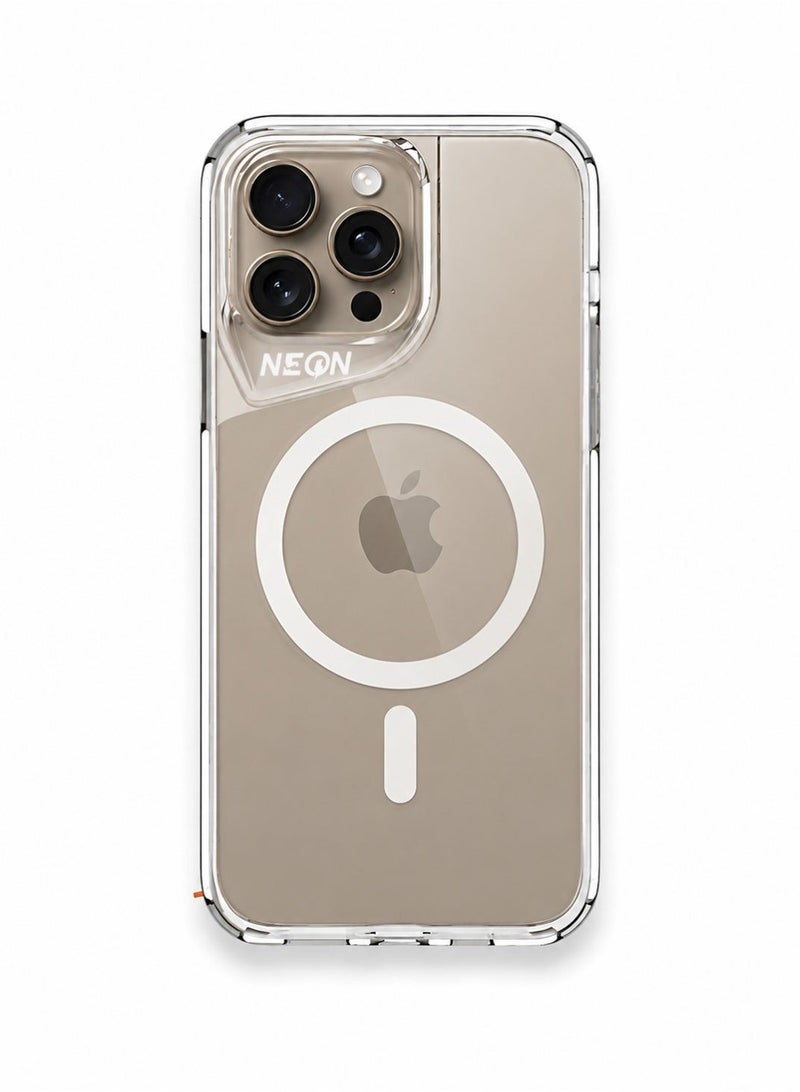iPhone 16 Pro Max, Shockproof Case, Anti-Scratch Magnetic Protective Cover with MagSafe Wireless Charging, Made of High-Quality TPU - Clear