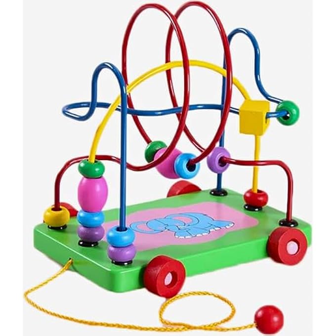 4 IN 1 WOODEN EARLY EDUCATION BABY TOYS, (SORTING & STACKING TOYS + PIANO XYLOPHONE + BEAD MAZE ROLLER COASTER + COLOR BALLS SORTING) TODDLERS MONTESSORI WOODEN TOYS FOR BOYS GIRLS - Image 2
