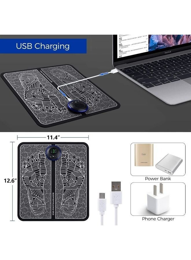 USB قابلة للشحن قابلة للطي بساط تدليك القدم المحمولة مع جهاز التحكم عن بعد - Image 2
