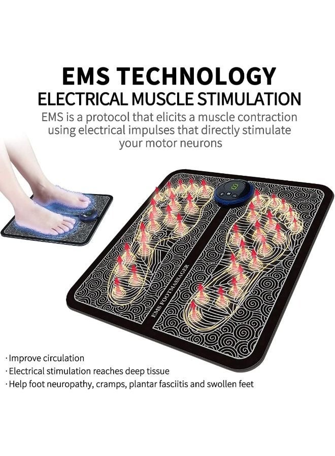 USB قابلة للشحن قابلة للطي بساط تدليك القدم المحمولة مع جهاز التحكم عن بعد - Image 4