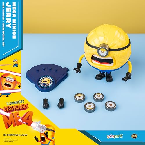 YOLOPARK ألعاب يولو بارك من فيلم "مينيونز 4"، تمثال مينيونز ميغا جيري بارتفاع 4.7 إنش، جسم دوار 360° مع 3 تعبيرات وجه قابلة للتغيير، مجموعات نماذج مينيون، هدايا للأطفال من عمر 8 سنوات وما فوق - Image 5