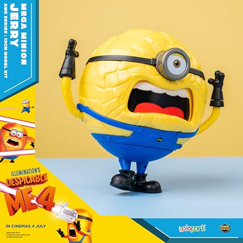 YOLOPARK ألعاب يولو بارك من فيلم "مينيونز 4"، تمثال مينيونز ميغا جيري بارتفاع 4.7 إنش، جسم دوار 360° مع 3 تعبيرات وجه قابلة للتغيير، مجموعات نماذج مينيون، هدايا للأطفال من عمر 8 سنوات وما فوق - Image 2