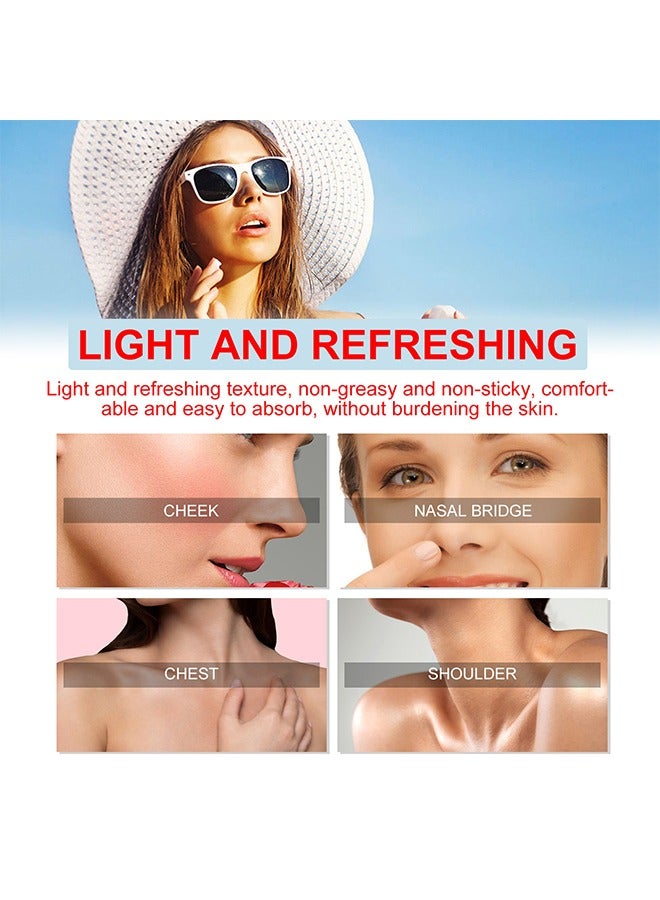 أوهو عصا شمسية قطنية ناعمة SPF50+ PA++++، صيف خارجي مقاوم للأشعة فوق البنفسجية مرطب منعش غير لزج شعور البشرة المريح، عصا واقية من الشمس خفيفة الوزن للوجه، 20 جرام - Image 2